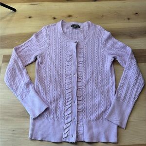 Eddie Bauer Light Pink Cable Knit Cardigan